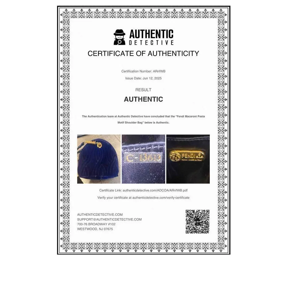 Fendi Vintage Blue Quilted Velvet‎ Pasta Crossbody Bag CoA Authentic Lagerfeld - Picture 8 of 8